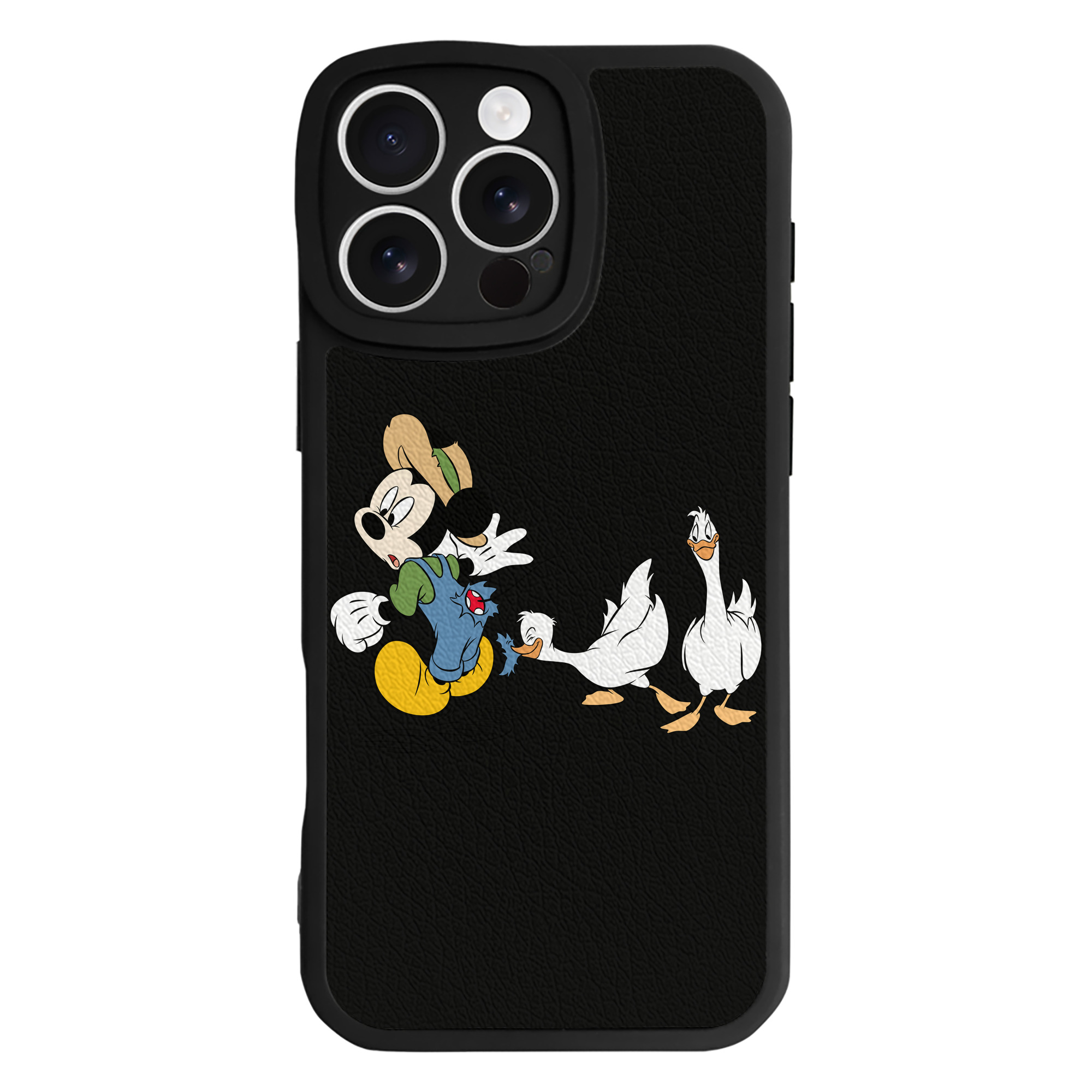 （画像用） ミッキーマウス Mickey Mouse 【iPhone 16シリーズ対応】シリコンスマホケース（レザー調） 材質：シリコン